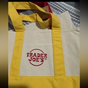 Trader Joe's Yellow and Cream Tote Bag